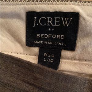 J. Crew 34/30 Heathered Gray Bedford Dress Pants